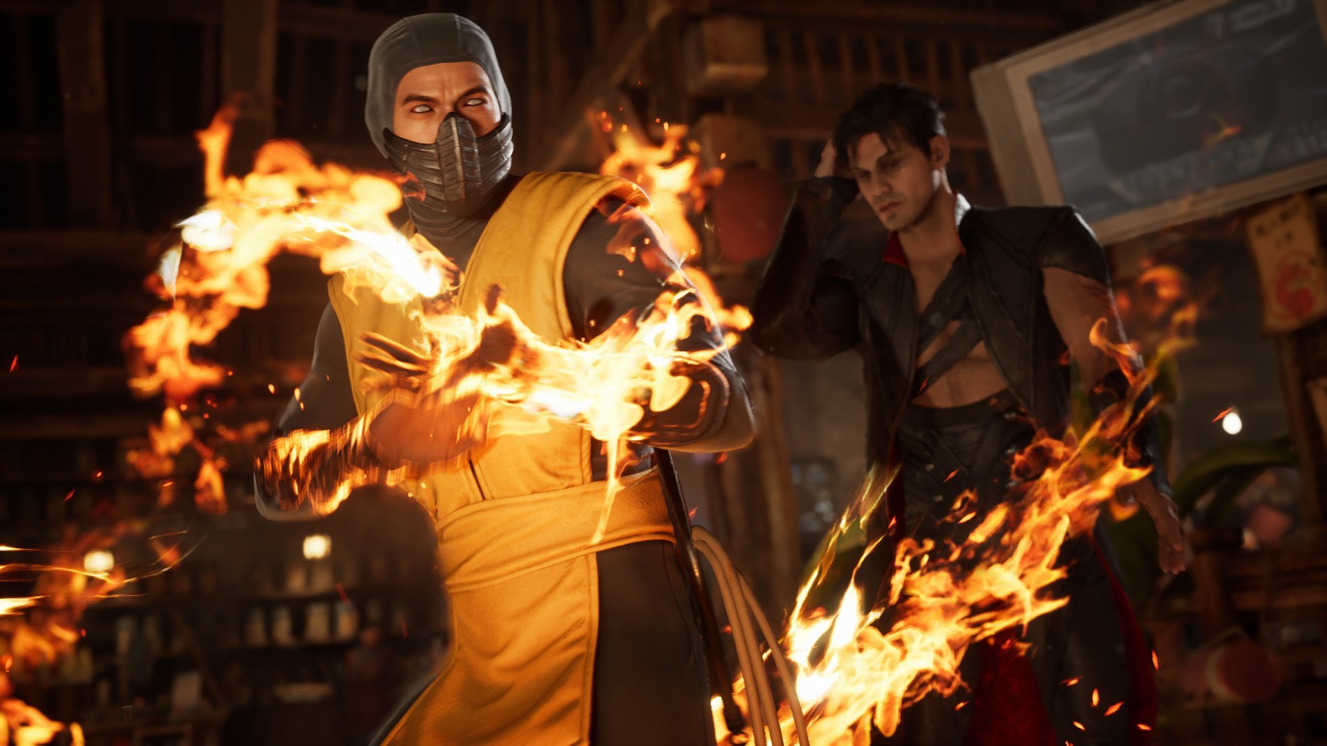 شخصیت اسکورپیون با لباس فیلم Mortal Kombat در بازی مورتال کمبت 1