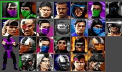 صفحه انتخاب کاراکتر در بازی مورتال کمبت (4) Ultimate Mortal Kombat 3 سگا جنسیس