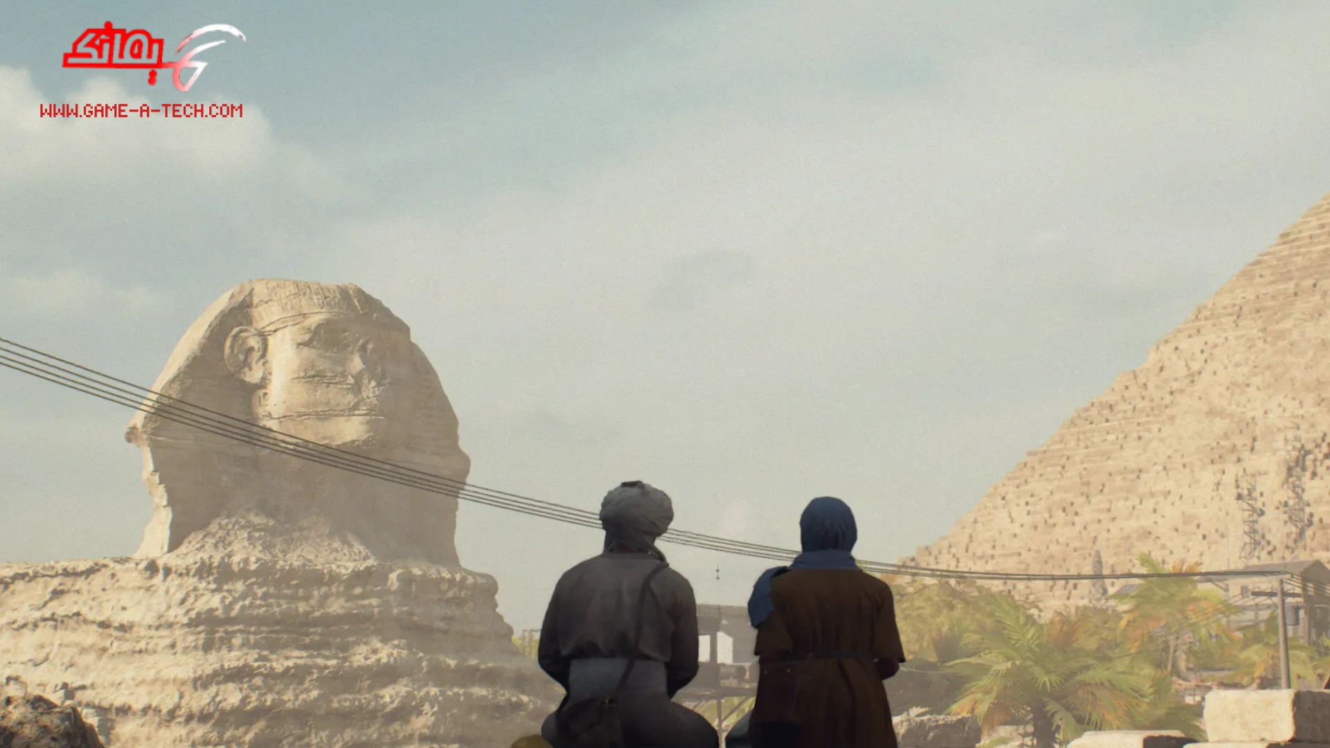 بررسی بازی Indiana Jones and The Great Circle - منظرهای سینمایی از مجسمه ابوالهول و اهرام ثلاثه مصر